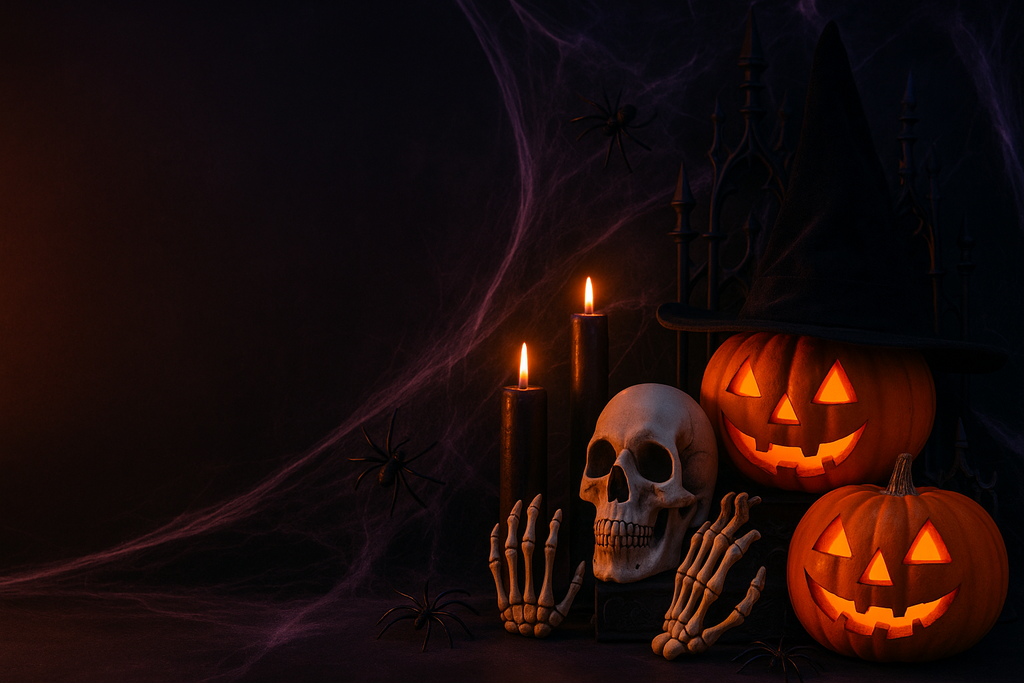 create banner for Halloween Props . and left spase on left side . and do not use text